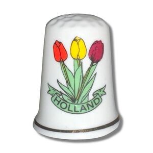 Bone China “Holland” Floral Thimble